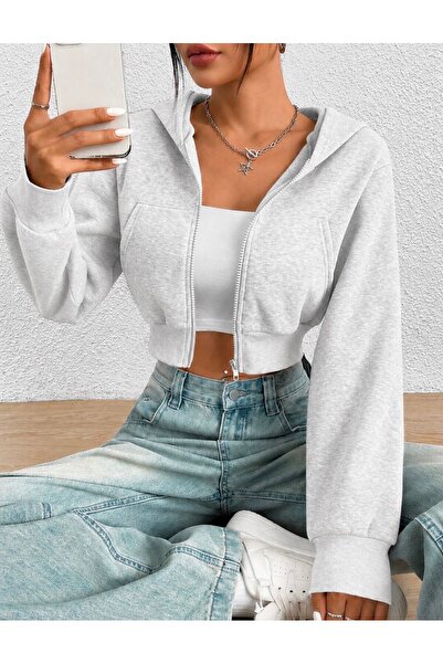 EDVESS Hooded Crop Cardigan 3 Yarn Thick