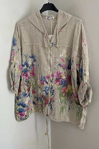 AYASOFYA OTANTIK Women's Italian Wildflower Patterned Hooded Zipper Closure 3...