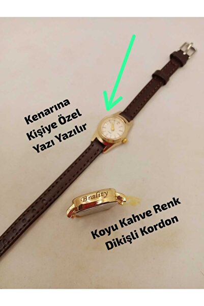 Brality (KENARINA KİŞİYE ÖZEL YAZI YAZILIR) , Modern Tasarım Vintage Gold Ren...