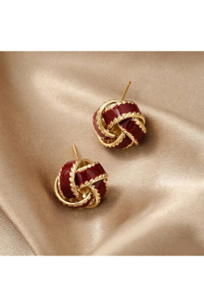 GlaMLo Accessories Κομψά Σκουλαρίκια Κόμποι με Σμάλτο, 1,4 εκ.