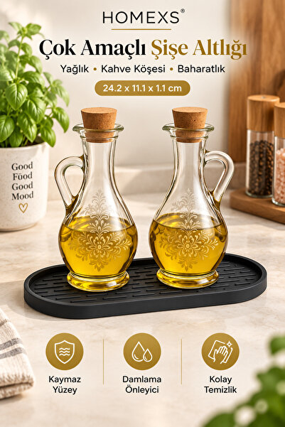 homexs Silikon Kaymaz Yağdanlık Altlığı, Kahve Köşesi Matı, Baharatlık Matı