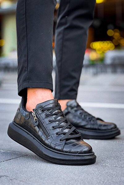Kuback Akb-309 Charcoal Zipper and Lace-Up Casual Men's Shoes