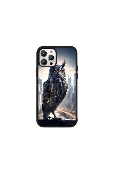 Generic Brand Husa Premium iPhone 11 Bufnițe - Model Bufniță de Oraș