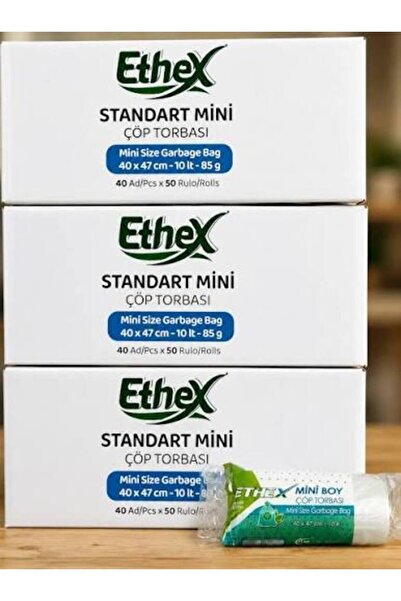 Ethex Mini Garbage Bag 40X47 cm 40 Pcs (10 Lt) White 50 Pack