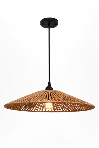 Generic Brand Rustic Brown Rope Pendant Light E27 – 30 cm Diameter