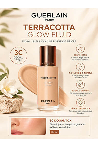 Guerlain كريم أساس تيراكوتا لو تينت جلو 3C لإطلالة بشرة مشرقة ومتألقة بلمسة ط...