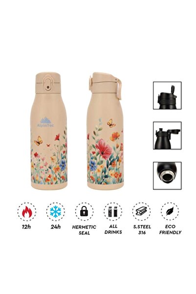 AlpinTec Θερμός με στόμιο 600ml Fellow Print - Μπεζ