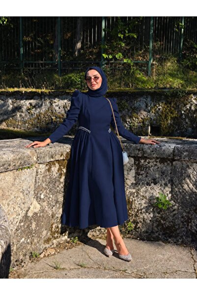 Zehra couture Pera Yandan Boncuklu Elbise