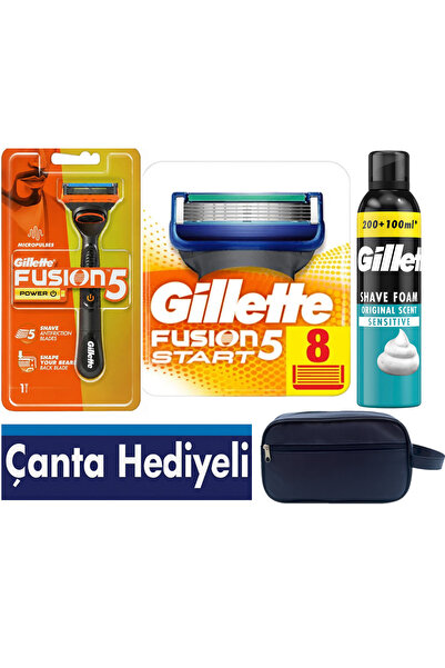 Gillette Fusion5 Power Pilli Titreşimli 1 Makine + 9 Başlık + 300 ml Köpük + ...