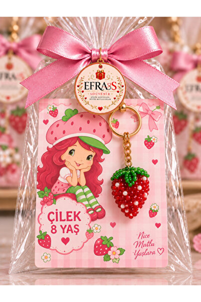 15adet-DOĞUM GÜNÜ HEDİYELİK ÇİLEK CHARM
