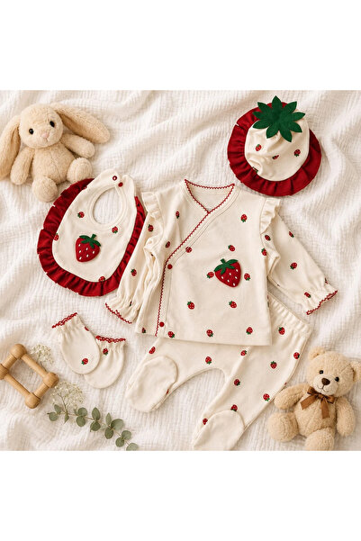 BEBELON ÇİLEK AKSESUARLI 5 Lİ BEBEK HASTANE ÇIKIŞ SETİ