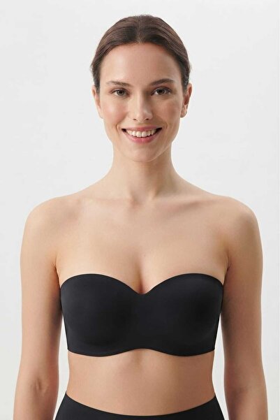 BEST BRA LİNGERİE Black Women's Premium Laser Cut Seamless Supportless Wire-F...