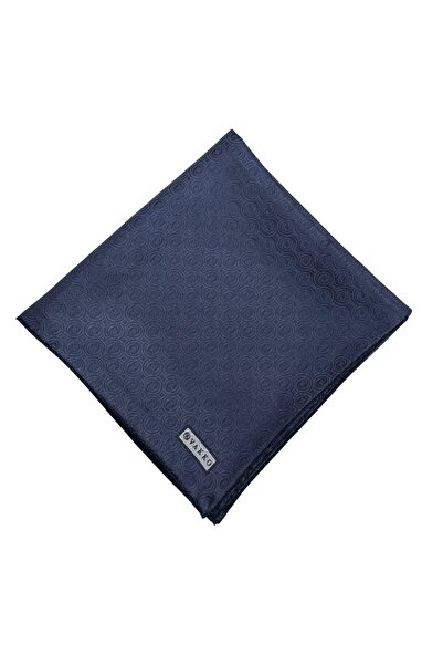 Vakko Silk Jacquard Monogram Scarf 31815-M-Anthracite Navy Blue