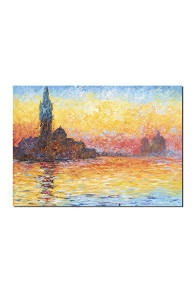 artnova Famous hand-painted painting, San Giorgio Maggiore, 70x50cm oil on ca...