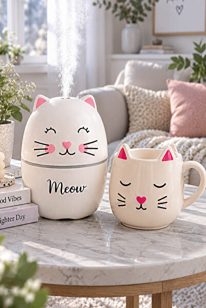 zozoya Sevimli Kedi Figürlü 3D Kupa & Sweet Cat Sevimli Kedi H2o Hava Nemlend...