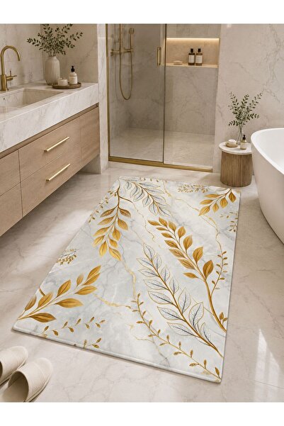 YTR HOME Dijital Baskı Yıkanabilir Kaymaz Taban Dekoratif Salon Mutfak Halısı...