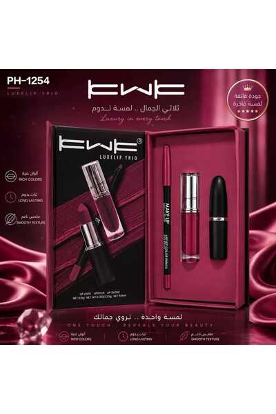 KWK -1254 Lip Makeup Combo Combining Lip Liner, Lipstick, and Lip Gloss in a ...