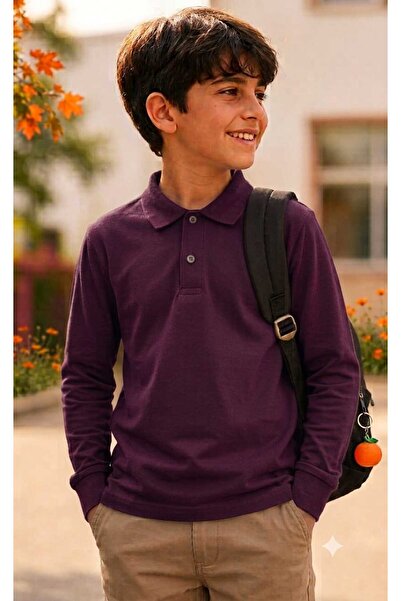 LYZALÜXEN Unisex School Lagos Collar Polo Shirt Long Sleeves 6*16 Years