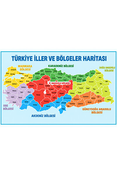 PRİME Concept Türkiye İller ve Bölgeler Haritası Eğitici Okul Posteri – 7 Coğ...