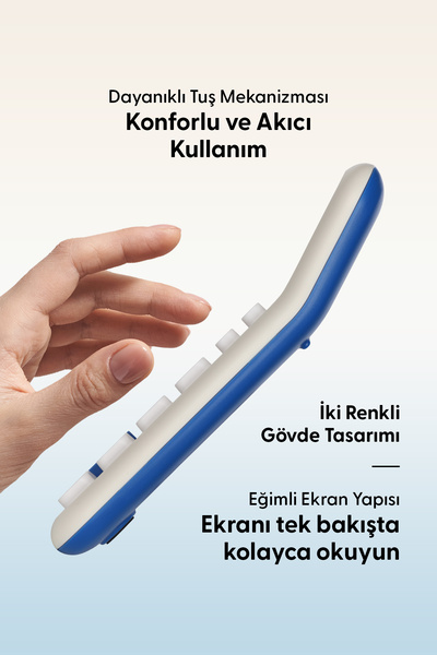 Daxi X-110 Küçük Boy Hesap Makinesi, Astronot Temalı, İki Renkli Gövde Tasarımı, 12 Haneli, 9.5 x 12.5 cm