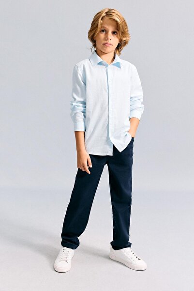 DeFacto Back to School Regular Fit Straight Leg Gabardine Trousers for Boys U...