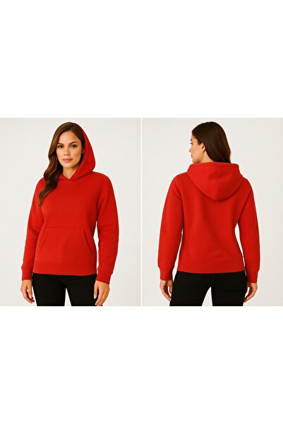 JANTIL MODA Unisex Oversize 3 Thread Raster Hooded Sweatshirt with Kangaroo P...
