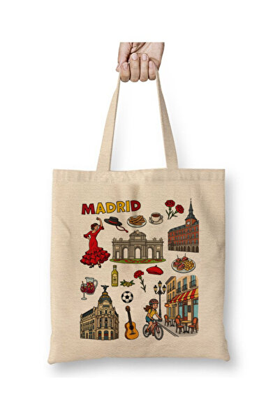 Toyaso Madrid Spain Sightseeing Travel Tourist Tote Bag Long Handle Shopping ...