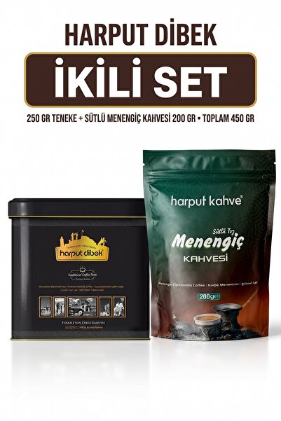 HARPUT DİBEK İkili Set 250 gr Teneke Kutu Dibek Kahvesi + 200 gr Sütlü Toz Me...