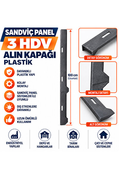 SANDVİÇ PANEL 4 CM 3 HDV ALIN KAPAĞI PLASTİK ANTRASİT