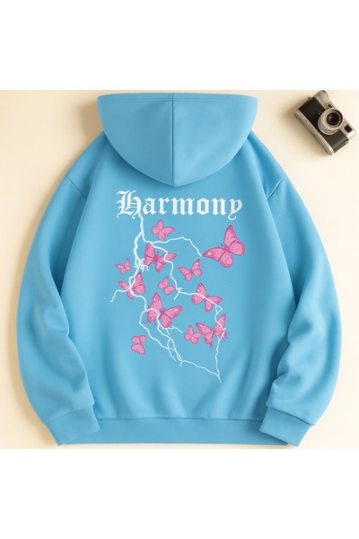 JANTIL MODA Unisex Oversize Φούτερ με κουκούλα με 3 κλωστές, τσέπη καγκουρό, ...
