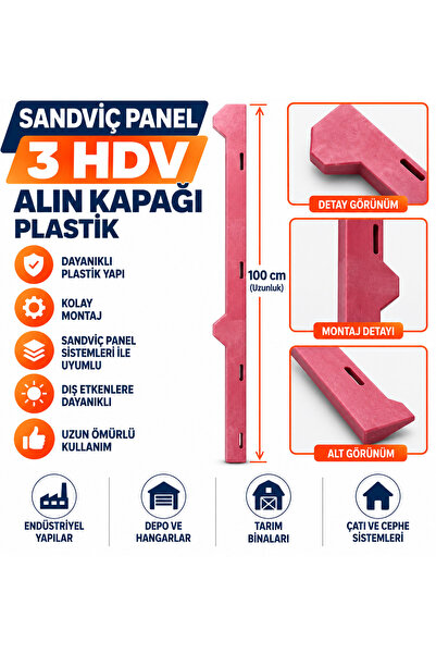 Genel Markalar SANDVİÇ PANEL 4 CM 3 HDV ALIN KAPAĞI PLASTİK BORDO