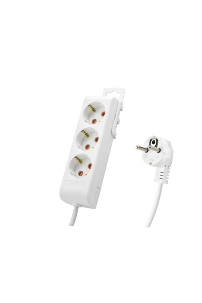 Livenda Ri-tech grounded extension cord 3 outlets 5 m - white