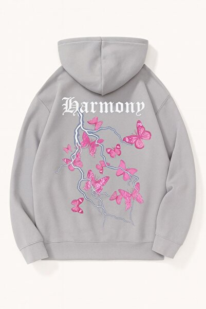 JANTIL MODA Unisex Oversize 3 Thread Raster Printed Hooded Sweatshirt with Ka...