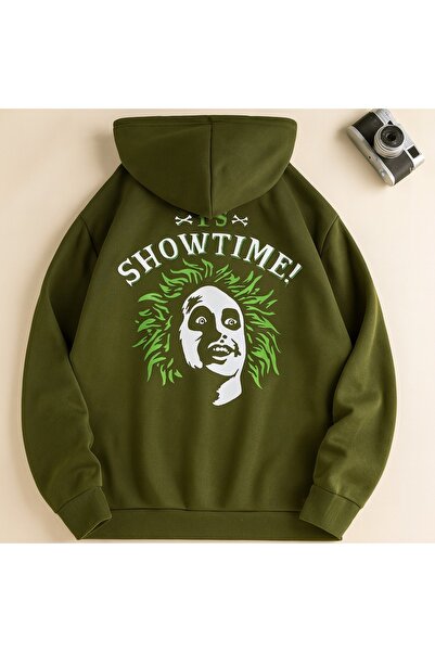 JANTIL MODA Unisex Oversize 3 Thread Raster Printed Hooded Sweatshirt with Ka...
