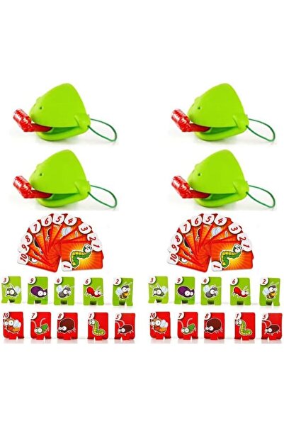 Arabest Frog Tongue Game Set with Chameleon Masks and Bug Cards,4 Pieces