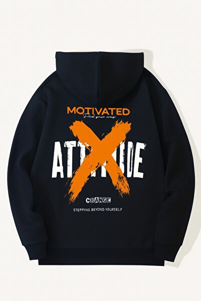 JANTIL MODA Unisex Oversize Φούτερ με κουκούλα και στάμπα, με 3 κλωστές, τσέπ...