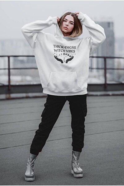 JANTIL MODA Unisex Oversize 3 Thread Yarn Printed Hooded Sweatshirt with Kang...