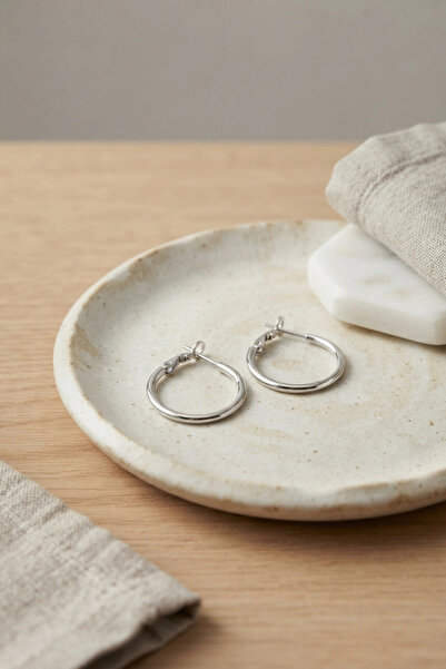 Livenda 316L Steel Silver Color 22 mm Hoop Earrings Tj-Bkp11999