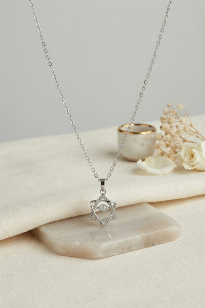 Livenda 316L Steel Chain Silver Color Star Model Women's Necklace Tj-Bko11171