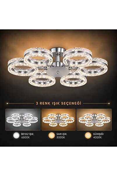tavion lighting SİENA 6LI PLAFONYER AVİZE 3 RENK LED SECENEKLI SALON OTURMA O...