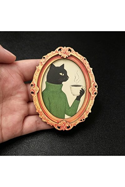 Choice BXT-A Cute Cat Refrigerator Magnet - Adorable Black and White Cat Desi...