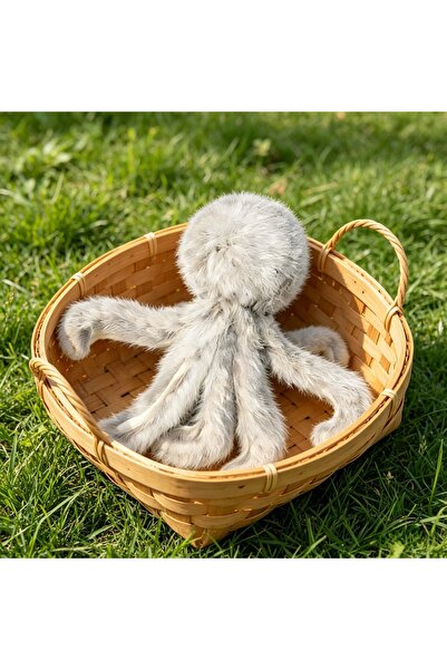 Choice Gray Rabbit Fur Octopus Cat Teaser Toy: Interactive Wand Replaceable f...