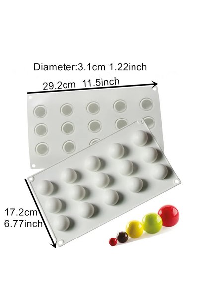Choice 3.1cm ball Silicone Chocolate Bombs Mold Silicon Ball Cake Moulds 3D H...
