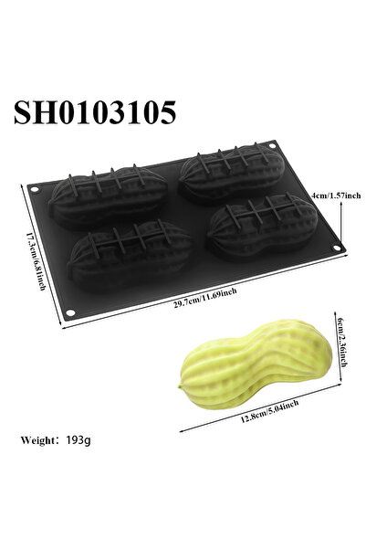 Choice SH0103105 Peanuts Design 3 or 4-Cell Food Grade Silicone Bakeware Sili...