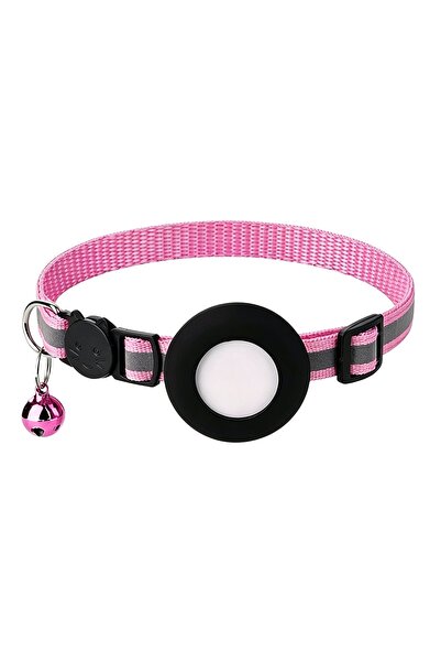 Choice Pink and Black Airtag Cat Collar, Reflective Breakaway Safety Buckle w...