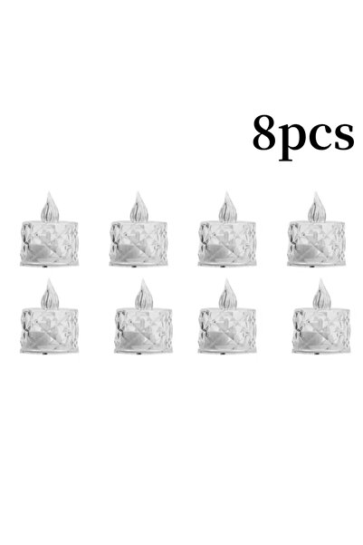 Choice 8pcs 4/8/16Pcs Flameless LED Light Candles Crystal Candle Transparent ...