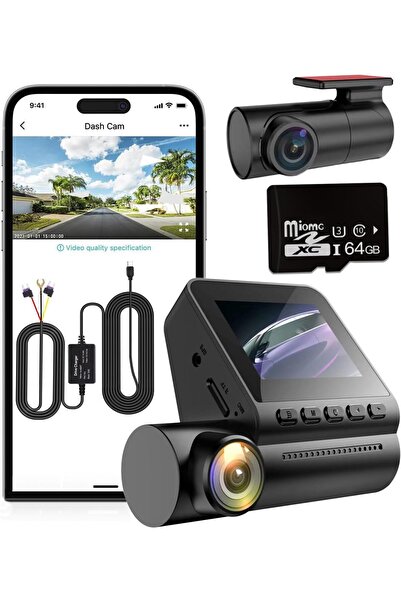 SYXUMLKLS كاميرا لوحة القيادة أمامية وخلفية، كاميرات سيارات بدقة 4K كاملة، تح...