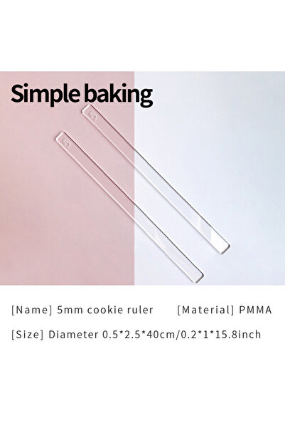 Choice 5mm pair 2Pcs Acrylic Thickness Ruler 2-10mm,Rolling Pin Guide for Coo...