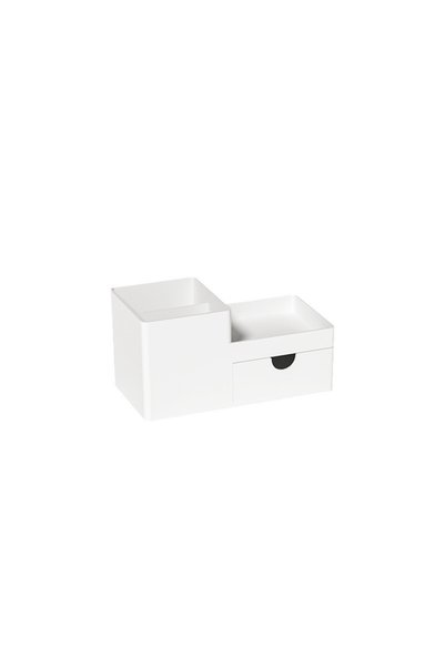 Generic Brand Extendable pen holder, desk organizer, box, plastic, white