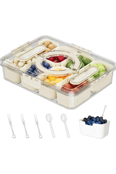 Generic Brand Snack box with lid, lunchbox, 8 compartments, organizer for nut...